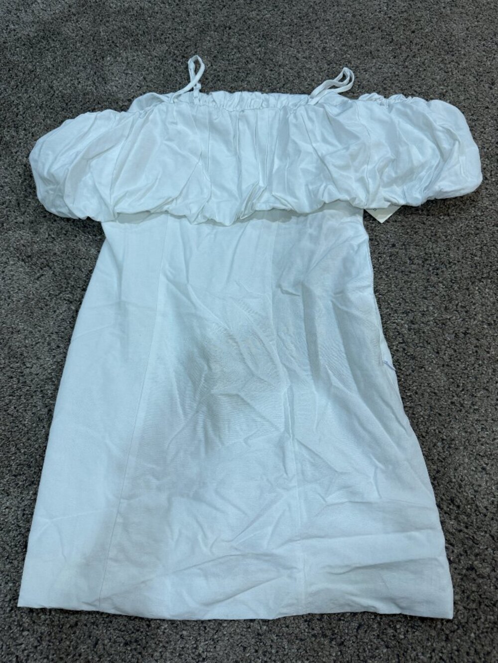 A New Day Women's Size 4 White Off-the-Shoulder Ruffle Mini Dress NWT
